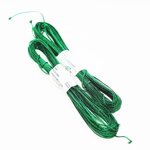Шнур отделочный сутаж (тесьма) с метанитью 20 м цвет зеленый 2