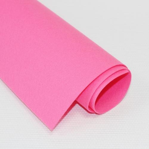 Фетр жесткий корейский 1.2 мм 914 (33x53 см) цвет ярко-розовый