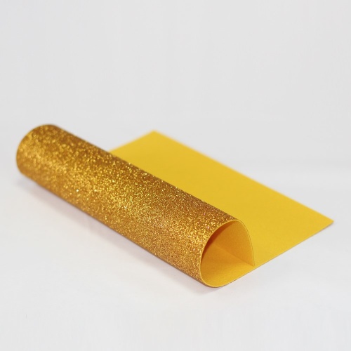 Фетр жесткий корейский блестящий (27x35 см) цвет золотой
