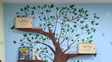 дерево в детской комнате (декор из фетра)