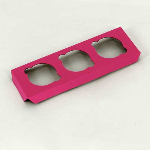 Вставка в коробку (ложемент) на 3 ячейки (23.9х7.9х1.6 см) цвет розовый 1