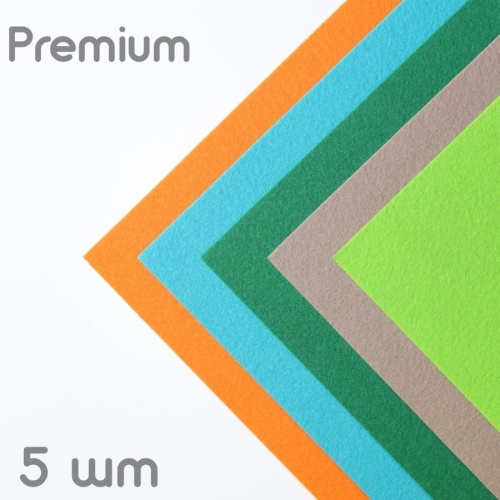 Набор из жесткого корейскойго фетра Ассорти 2 5 цветов (27x30 см) цвет ассорти