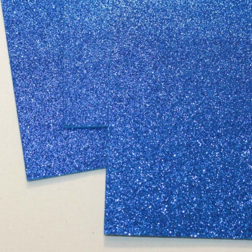 Фоамиран блестящий (глиттерный) 2 мм цвет синий