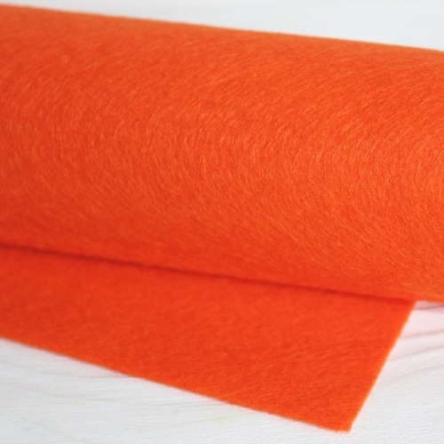 Полушерстяной испанский фетр 1 мм 208-5 (30x45 см) цвет ярко-оранжевый
