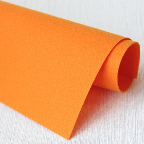 Фетр жесткий корейский 1.2 мм 823 (33x53 см) цвет оранжевый