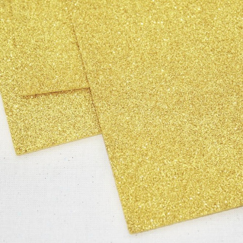 Фоамиран блестящий (глиттерный) 2 мм цвет золотой