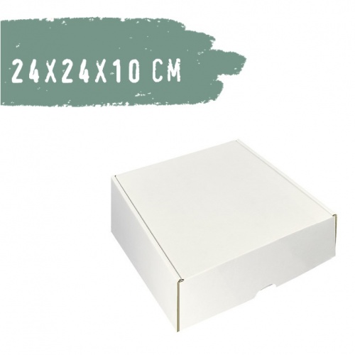 коробка самосборная гофро (24х24х10 см) цвет белый