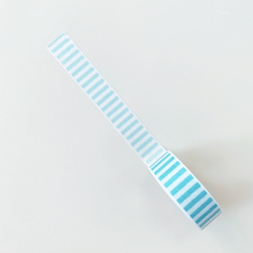 Клейкая лента (скотч бумажный) Голубые полосы 1.5 см x 10 м цвет бело-голубой