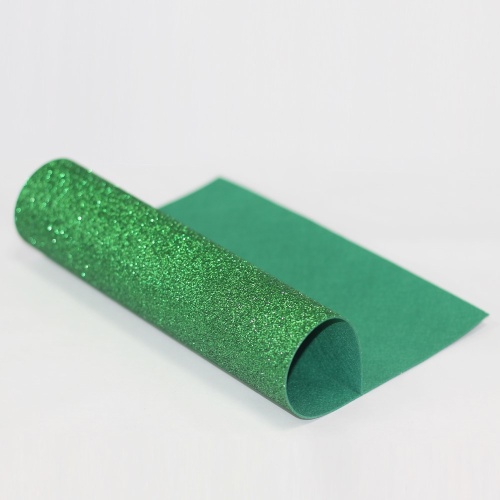Фетр жесткий корейский блестящий (27x35 см) цвет зеленый