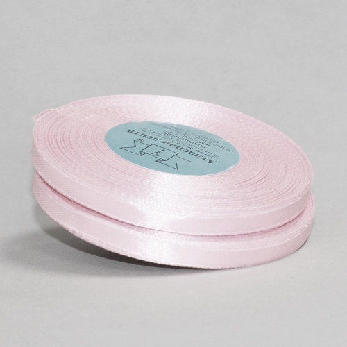 Лента атласная 6 мм (33 м) цвет 004 бледно-розовый