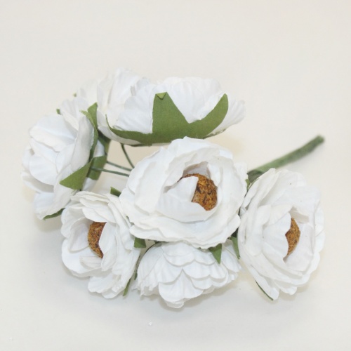 бумажные цветы 31 мм белый