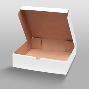 коробка самосборная гофро (28х28х7 см) цвет белый