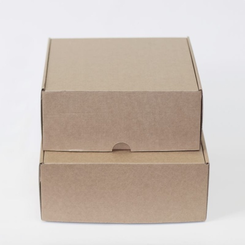 коробка самосборная гофро (24х24х10 см) цвет бурый