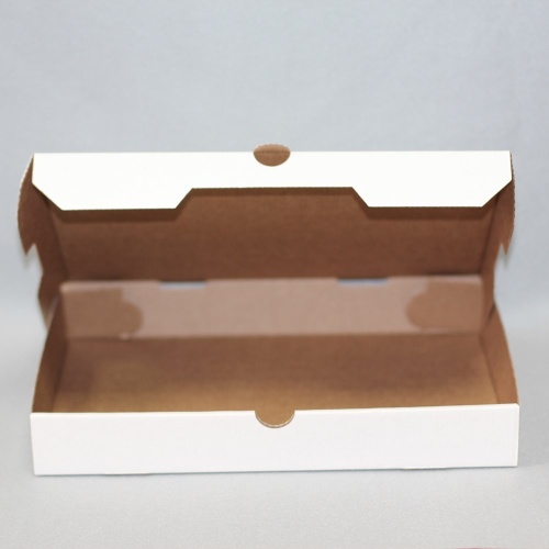 коробка самосборная гофро (30х21х4 см) цвет белый