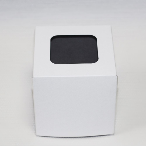коробка упаковочная с окошком (10х10х10 см) самосборная цвет белый