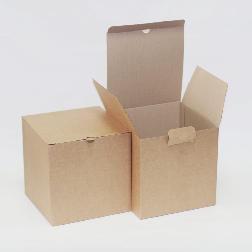 коробка самосборная гофро (15х15х15 см) цвет бурый