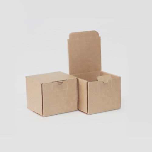 коробка самосборная гофро ( 7х7х5.5 см) цвет бурый