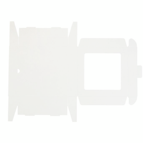 коробка упаковочная с окошком (16х16х3 см) самосборная цвет белый