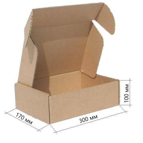 коробка самосборная гофро (30х17х10 см) цвет бурый