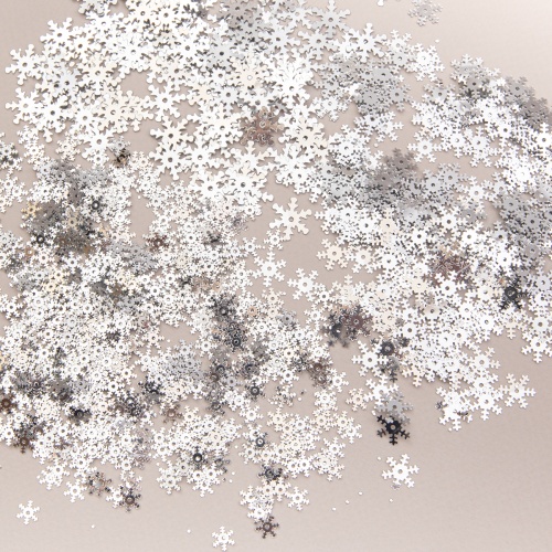 пайетки снежинки zlatka 15 г (7, 10, 13 мм) цвет серебряный