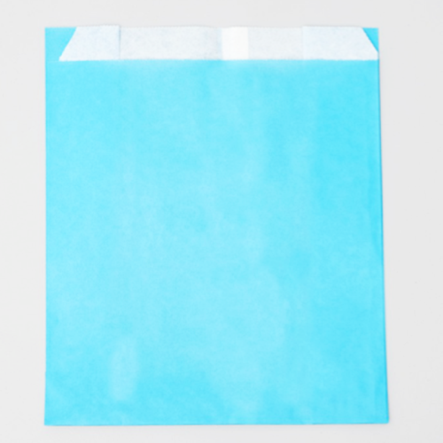 бумажный крафт пакет с плоским дном 10 шт (23.9x20x9 см) цвет голубой
