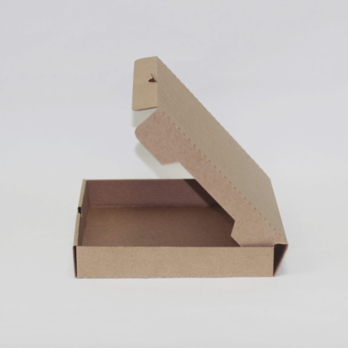 коробка самосборная гофро (21х21х4 см) цвет бурый