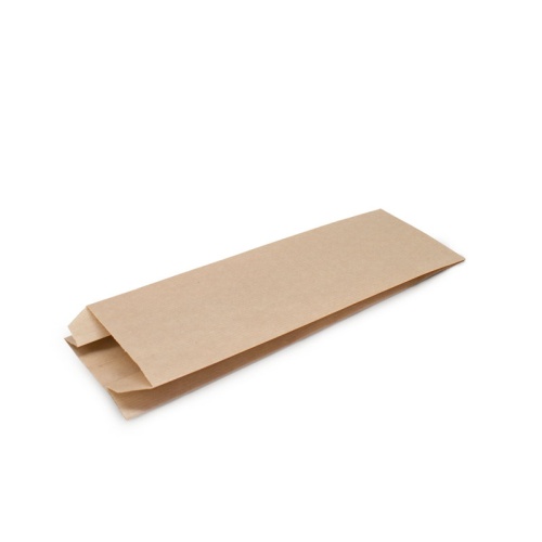 бумажный крафт пакет с плоским дном 10 шт (100x60x300 мм) цвет бурый
