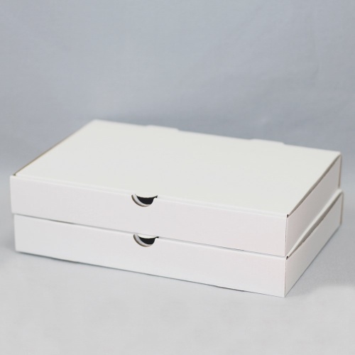 коробка самосборная гофро (30х21х4 см) цвет белый