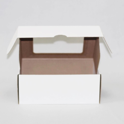 коробка упаковочная с окошком (25х17х10 см) самосборная цвет белый