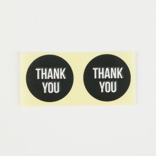 набор бумажных наклеек "thank you" (2x2 см) 50 шт цвет черный