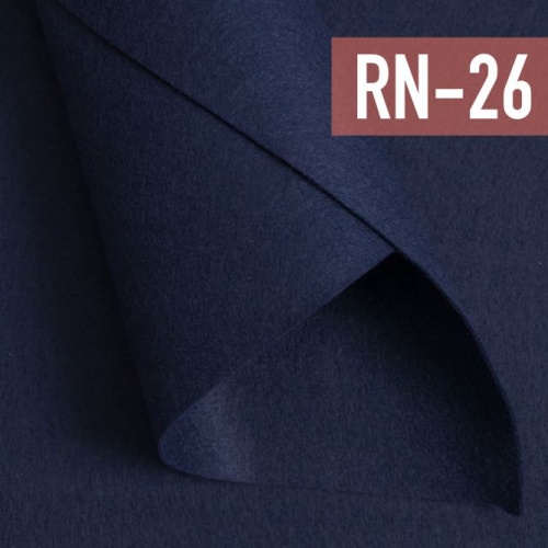 фетр мягкий корейский 1 мм rn-26 (33x53 см) цвет черно-синий