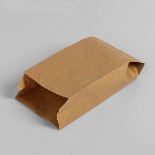 бумажный крафт пакет с плоским дном 10 шт (20х10х5 см) цвет бурый