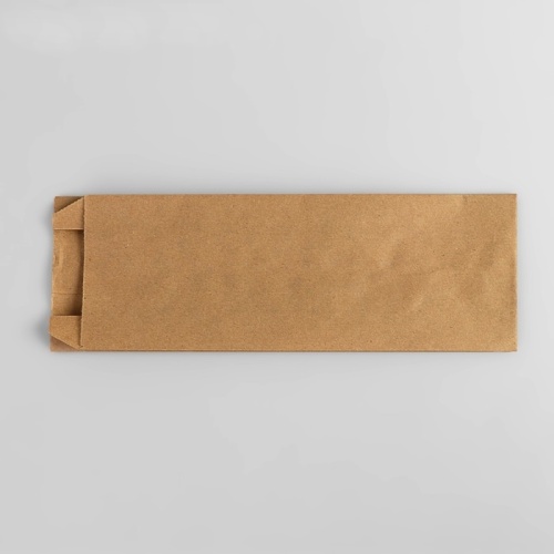 бумажный крафт пакет с плоским дном 10 шт (30х10х5 см) цвет бурый