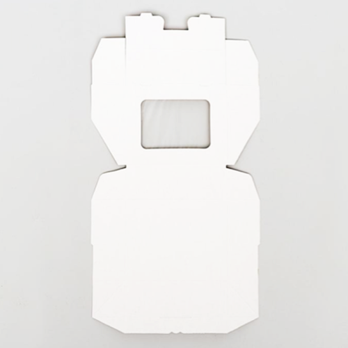 коробка упаковочная с окошком (10х8х3.5 см) самосборная цвет белый