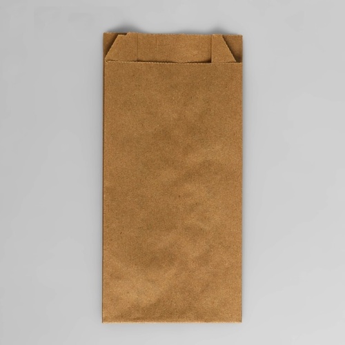бумажный крафт пакет с плоским дном 10 шт (20х10х5 см) цвет бурый