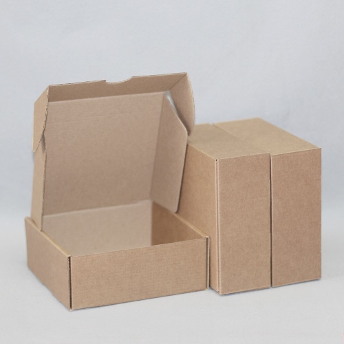 коробка самосборная гофро (15х15х6 см) цвет бурый