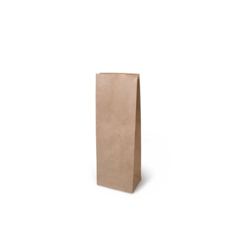 бумажный крафт пакет с прямоугольным дном 10 шт (120x80x330 мм) цвет бурый