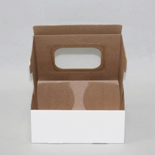 коробка упаковочная с окошком (18х15х7 см) самосборная цвет белый