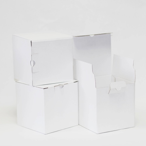 коробка самосборная гофро (11х11х11 см) цвет белый