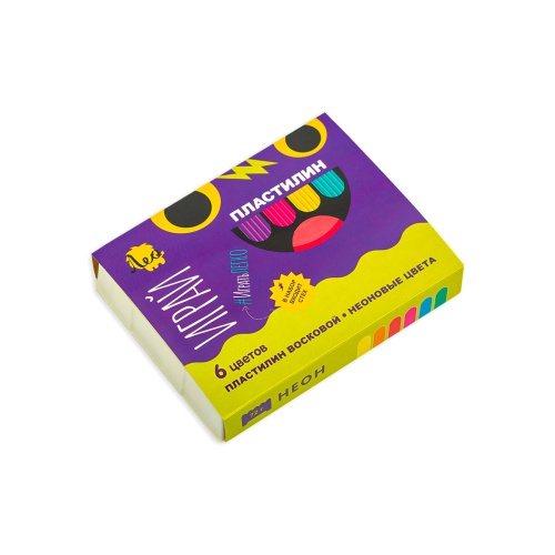 пластилин восковой лео серии играй 72 г (6 цветов) неоновые цвета