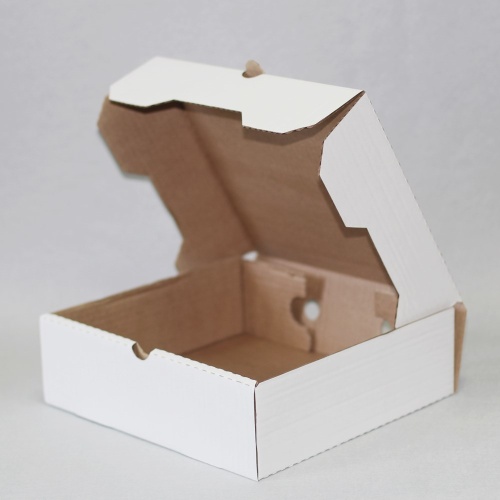 коробка самосборная гофро (25х25х8 см) цвет белый