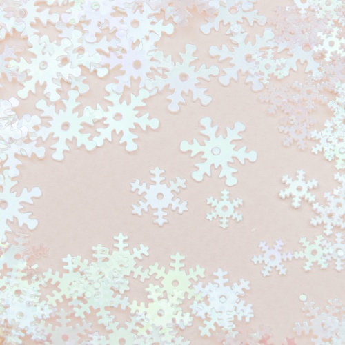 пайетки снежинки zlatka 15 г (7, 10, 13 мм) цвет перламутровый