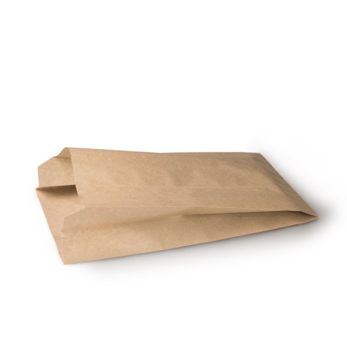 бумажный крафт пакет с плоским дном 10 шт (17x7x30 см) цвет бурый