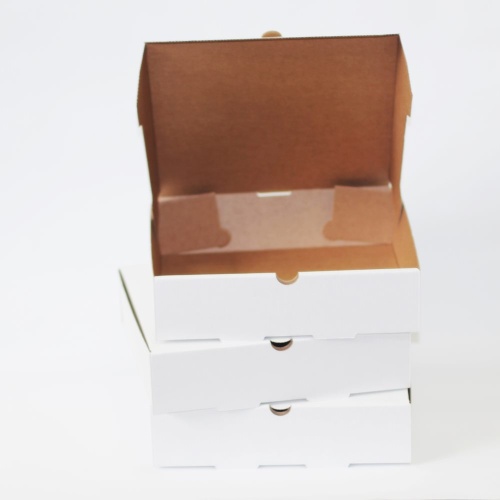 Коробка самосборная гофро (28х28х7 см) цвет белый