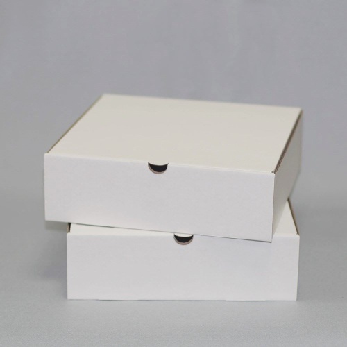Коробка самосборная гофро (23х23х7 см) цвет белый (3)