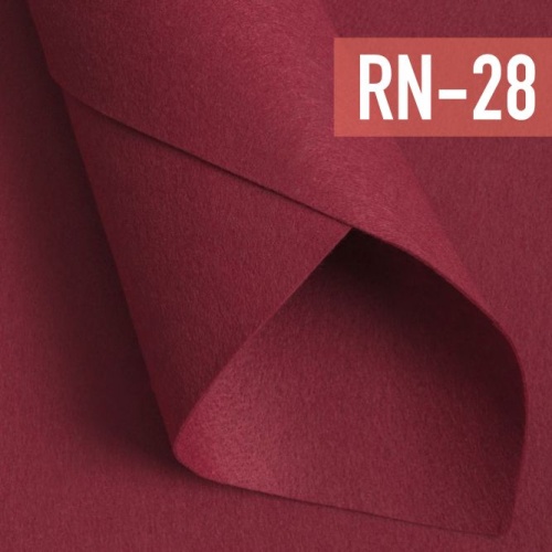 фетр мягкий корейский 1 мм rn-28 (33x53 см) цвет бордовый (винный)