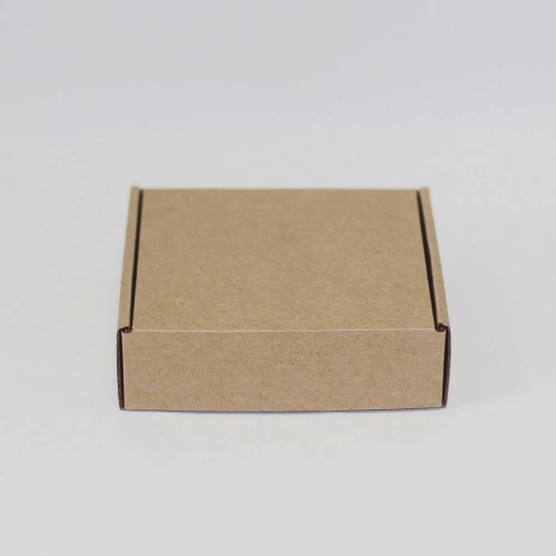 коробка самосборная гофро ( 8х8х3 см) цвет бурый