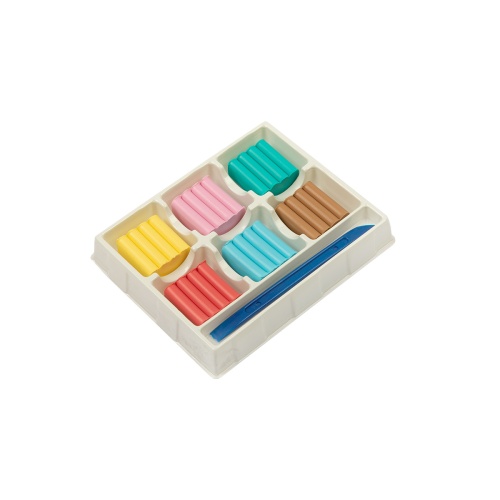 пластилин восковой лео серии играй 72 г (6 цветов) пастельные цвета