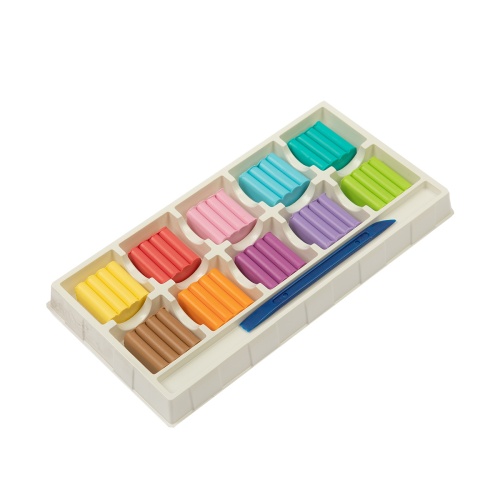 пластилин восковой лео серии играй 120 г (10 цветов) пастельные цвета
